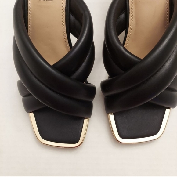 STEVEN NEW YORK Imara Heeled Slip On Black Sandals - Picture 3 of 11